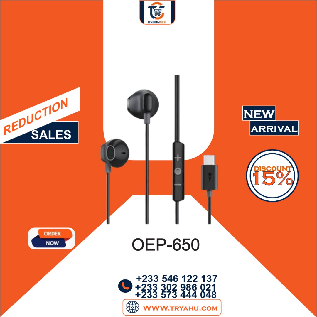 Oraimo OEP 650 Type-C Wired Earpiece with Clear Sound